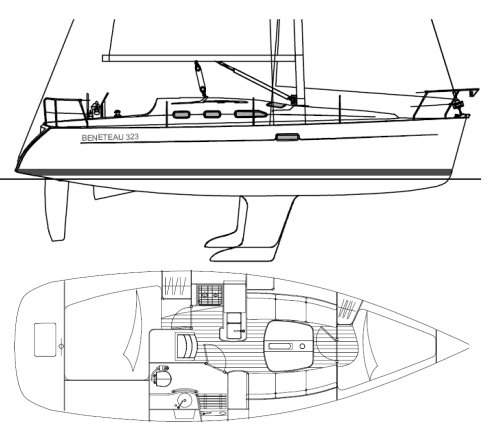 BENETEAU 323 - Drawing