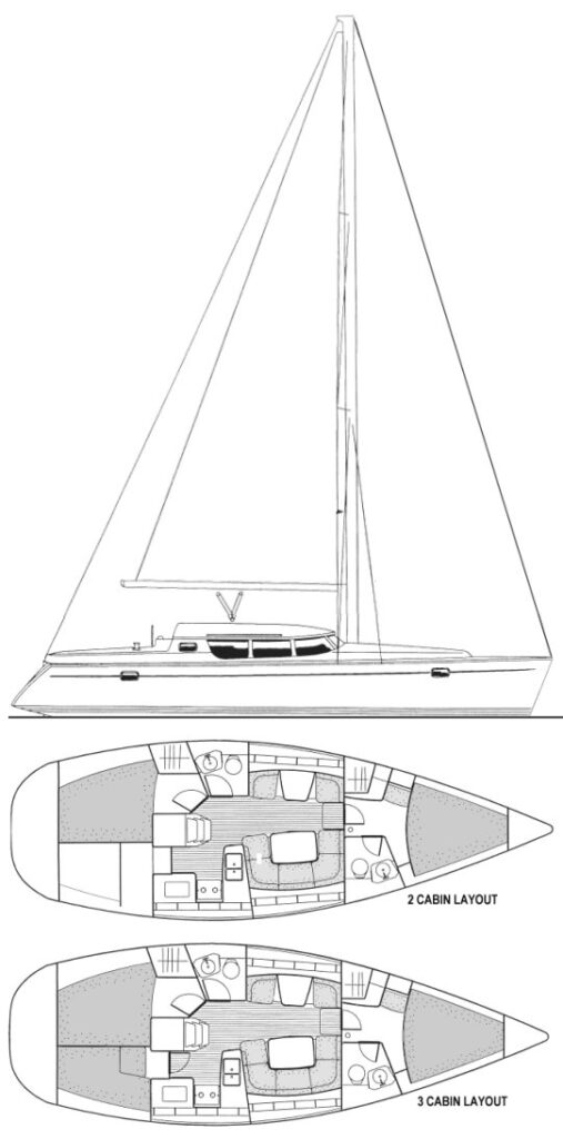 SUN ODYSSEY 40 DS (JEANNEAU) - Drawing