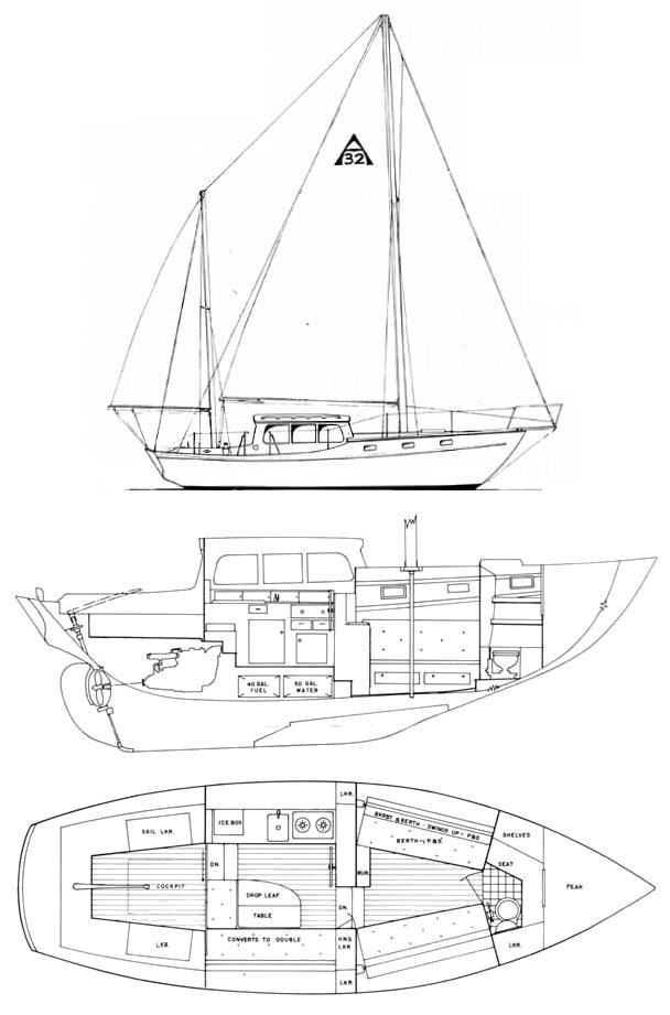 ALDEN 32 MOTOR SAILER - Drawing