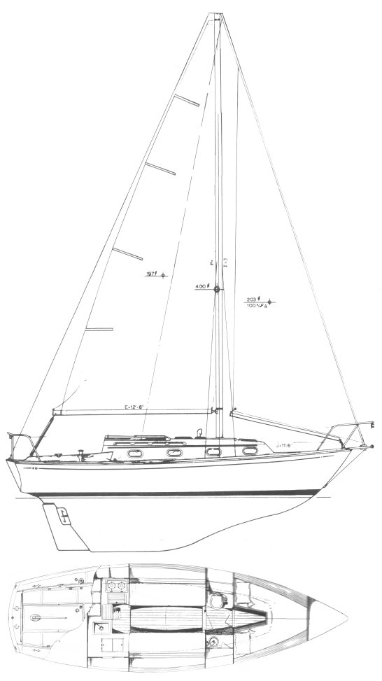 CAPE DORY 28 - Drawing