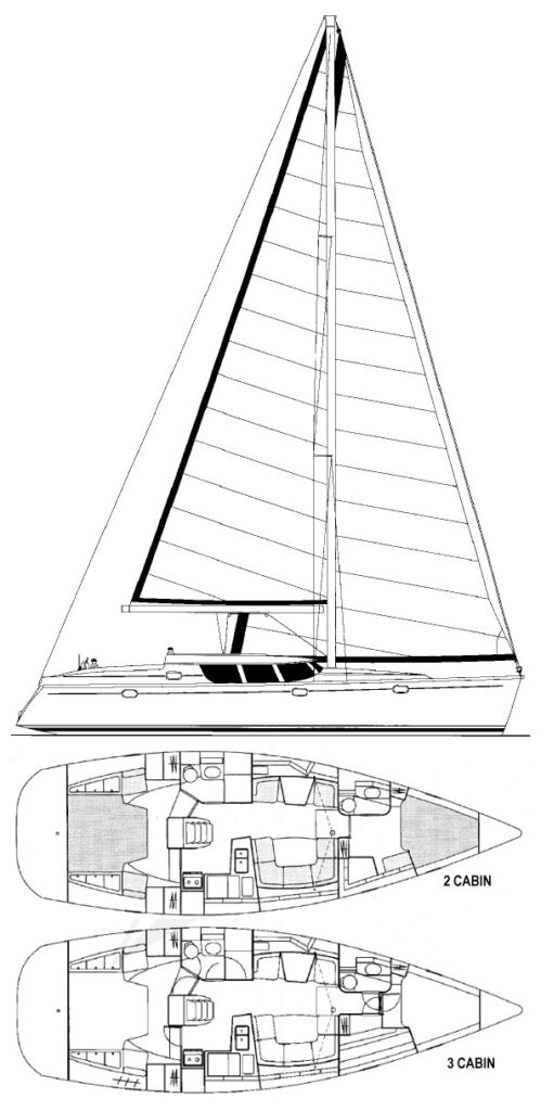 SUN ODYSSEY 43 DS (JEANNEAU) - Drawing