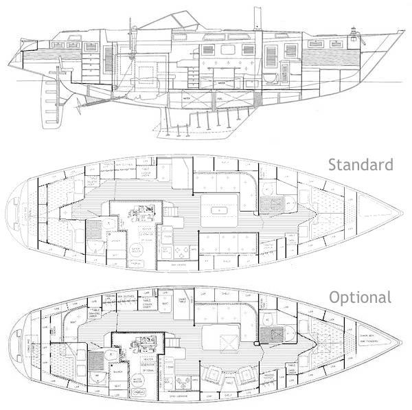 HALLBERG-RASSY 42 (FRERS) - Drawing