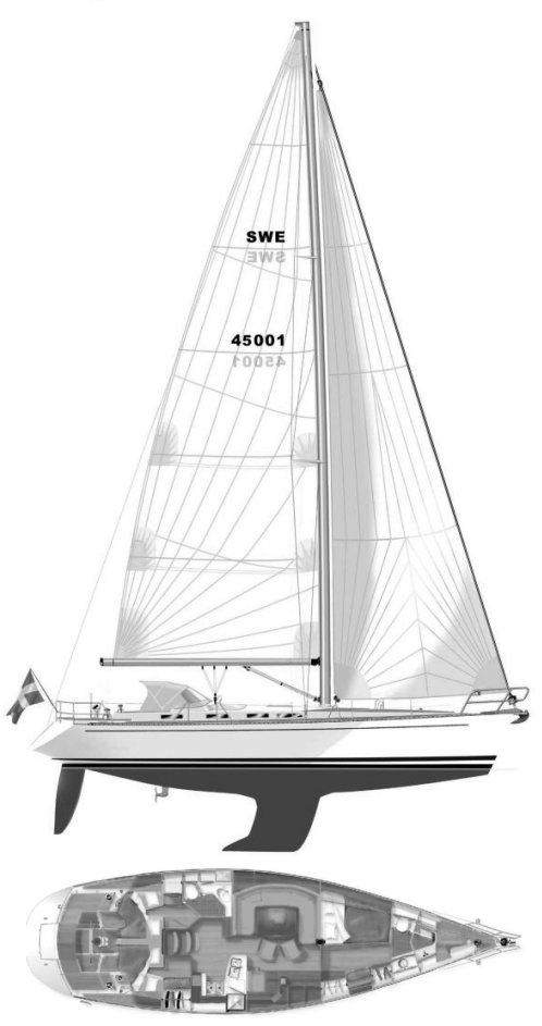 SWEDEN YACHTS 45 - Drawing